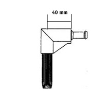 Bocht voor trekstang FS-EC - 40 mm, wit